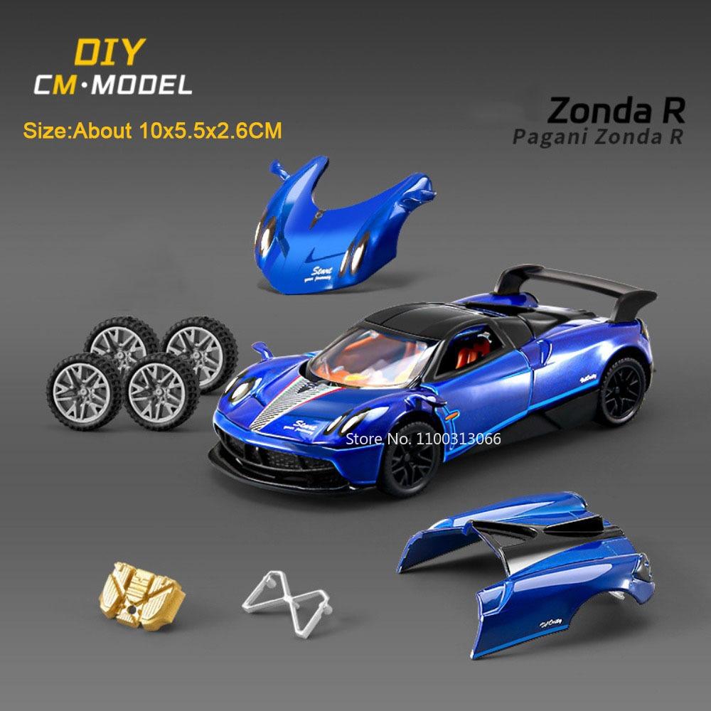 1:43 Металлические Модели Автомобилей AE86 Pagani Zonda R Литые Игрушки Ступица Колеса Быстросъемная Мягкая Резиновая Шина Миниатюрный Транспорт для Мальчиков Подарки