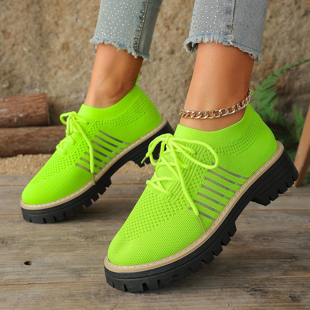 Plus Size Shoes for Women 36-43 Summer Spring 2026 Women Mesh Breathable Comfortable Lace Up Platform Flats Sneakers Women