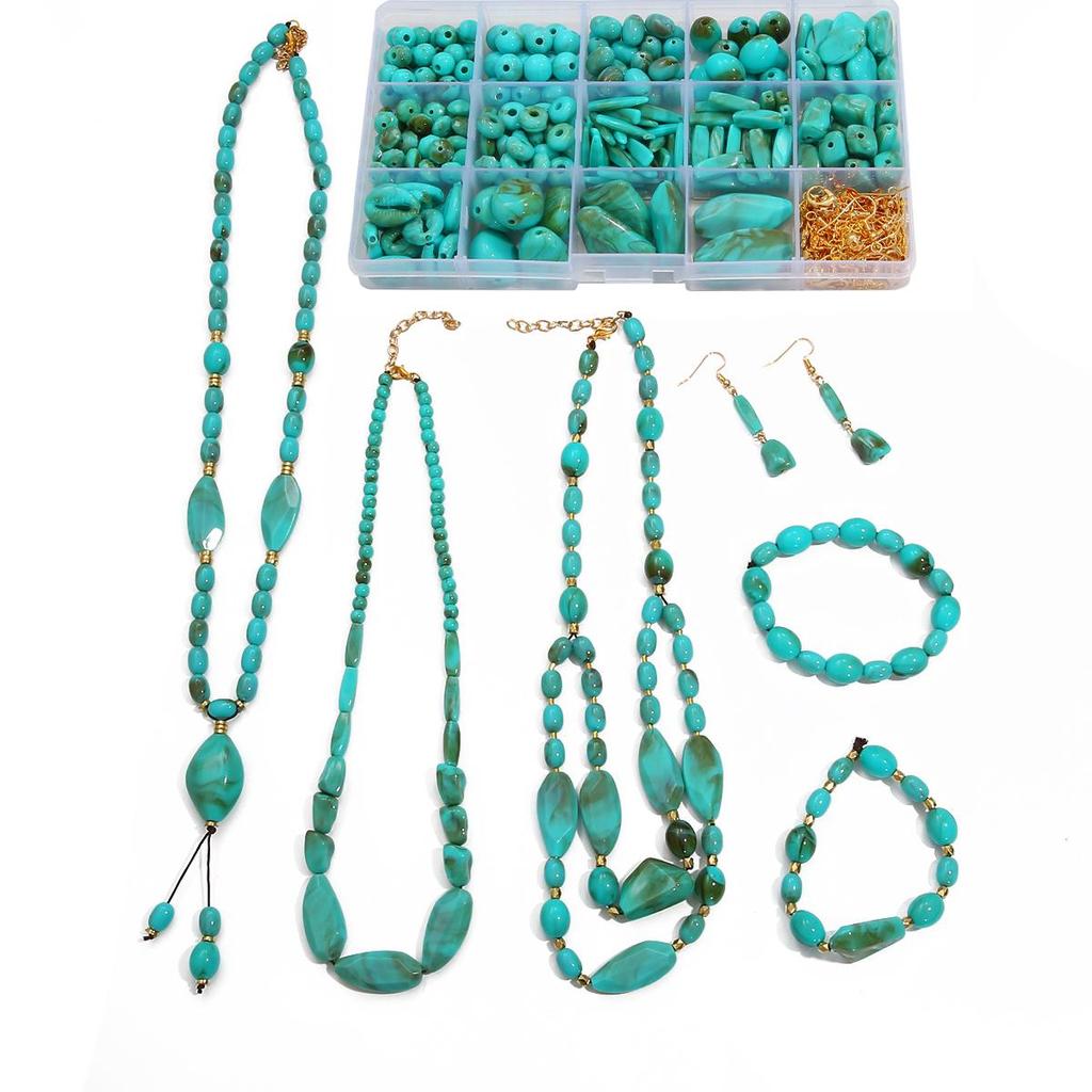 1 компл./пакет имитация бирюзы DIY браслет ожерелье серьги аксессуары материалы набор инструментов