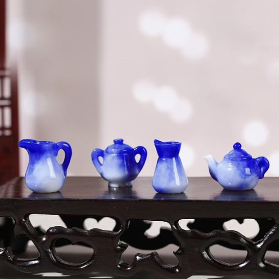 10 шт. кукольный домик чайный сервиз смоляной миниатюрный чайник китайский чай блюдце