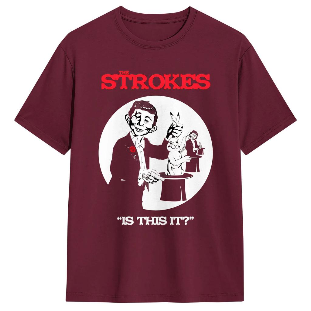 The Strokes Band TShirt Beach Pure Cotton T Shirts For Male Hip Hop Printed Tshirt Short Sleeves Y2K Basic Top Tees