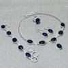 Iolite Oval Shape Gemstone Jewelry Set Handmade Necklace Bracelet Ring Earrings