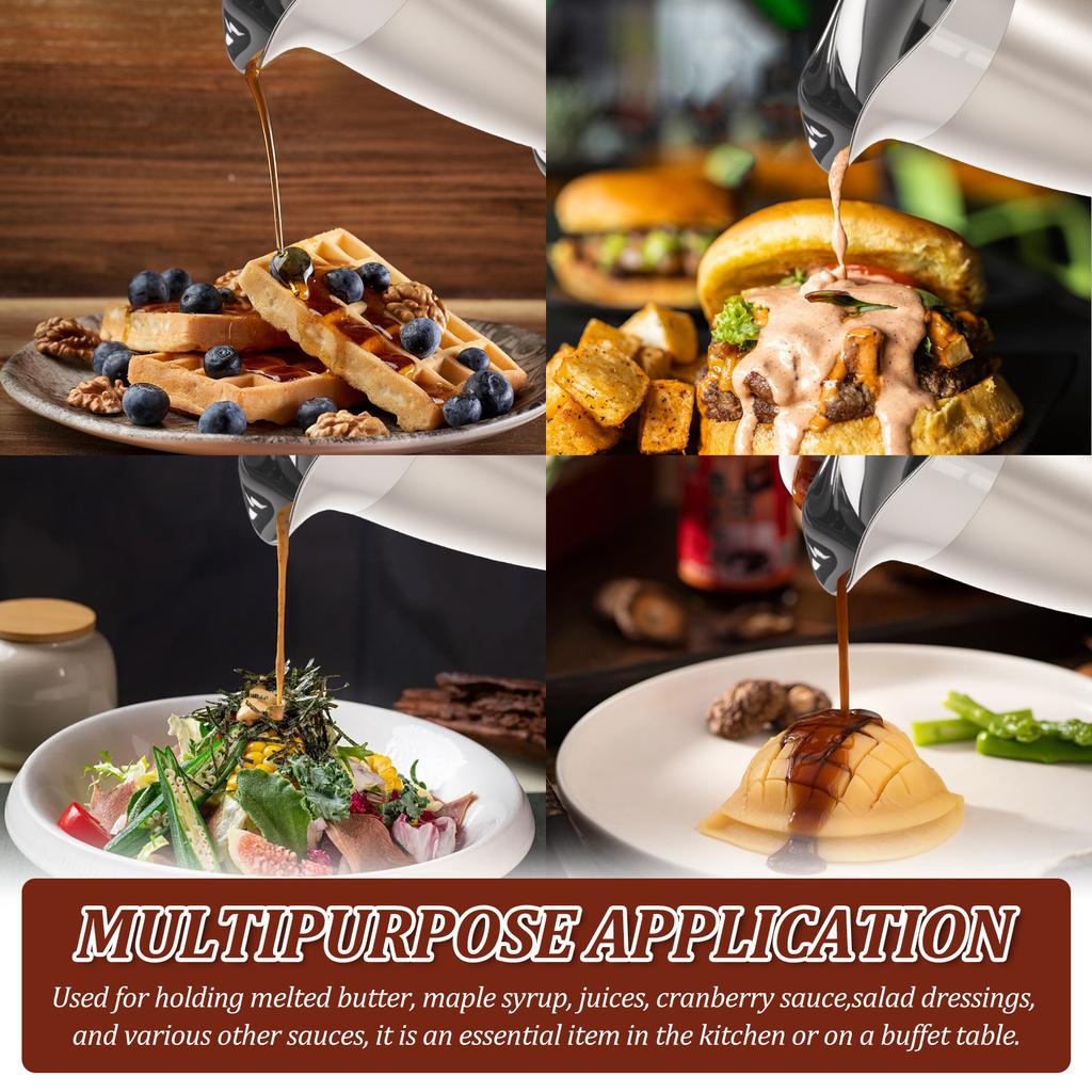 Соусник из нержавеющей стали 450/750 мл, кувшин для соуса с откидной крышкой для семейного ужина, Дня благодарения, Хэллоуина, Рождества