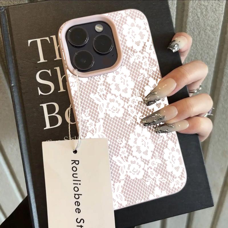 Чехол для телефона Vogue White Rose Lace для Xiaomi Poco F5 F6 F7 Чехлы Poco X5 Pro 5G X6 X7 Ударопрочный Мягкий ТПУ Силикон Защитная Крышка