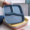 Rectangle Dinner Plate 3 Compartments Food Grade PP Dishwasher Safe Adults Kids Breakfast Snack Vegetable Meal Food Serving Dish Kitchen Supplies