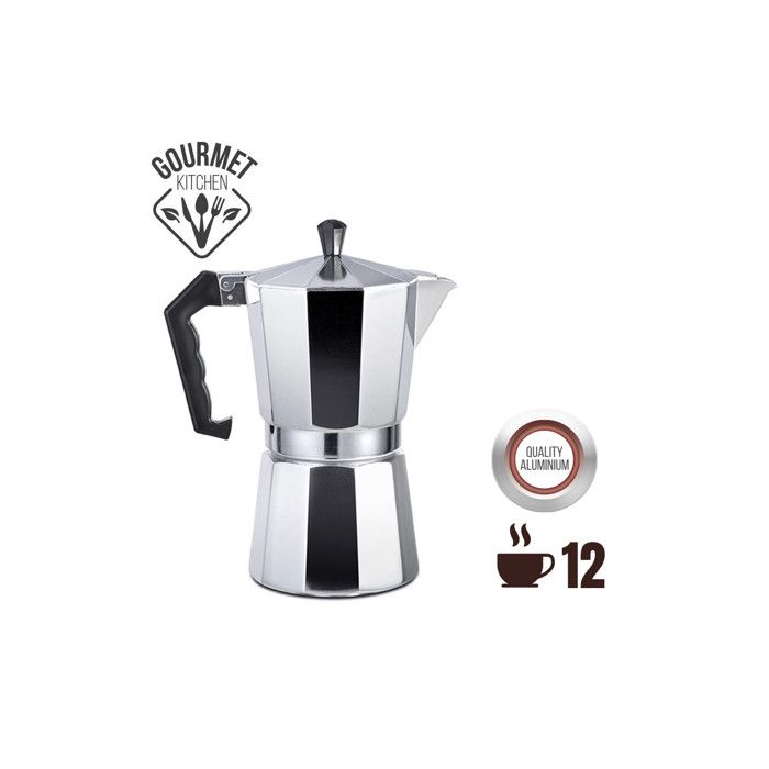 Cafétière - EDM - Aluminium - 12 Tasses - Compatible Tous Types De Cuisines - 0,83 Kg