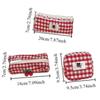 Plush Plaid Pencil Case Sweet Cosmetics Zipper Bag Kawaii Stationery Storage Pouch  Children