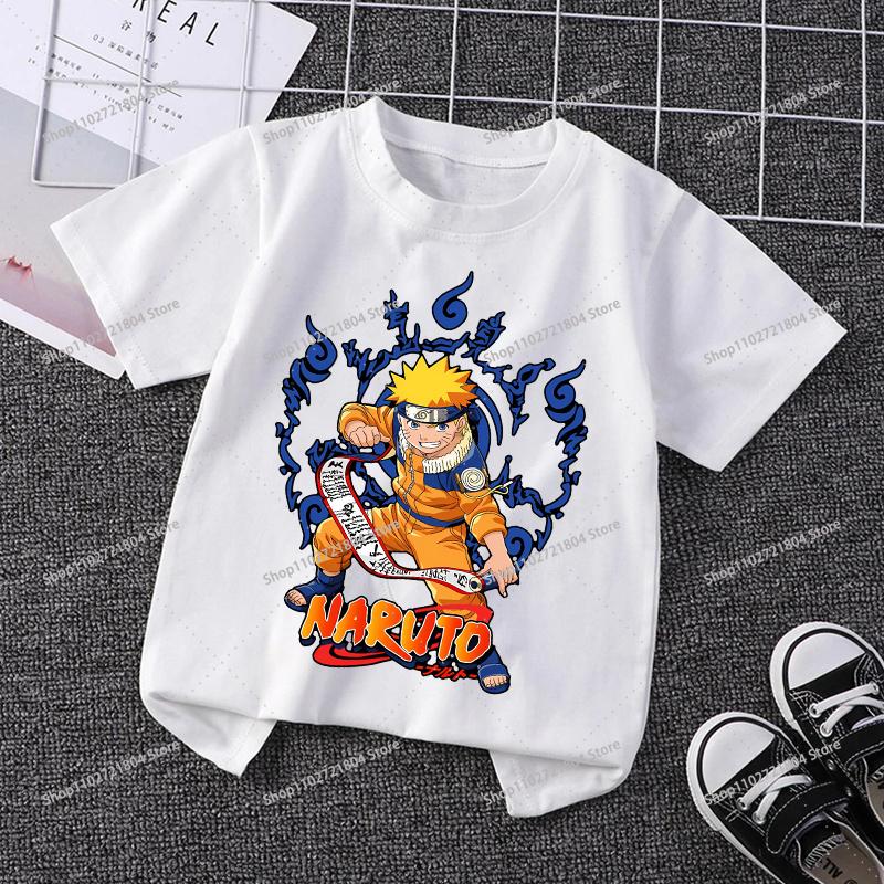 NARUTO Fashion Tshirt for Children Anime Cartoon Printed Shortsleeved Top Boys Girls Summer Sports Tshirts Gifts Kids Clothes