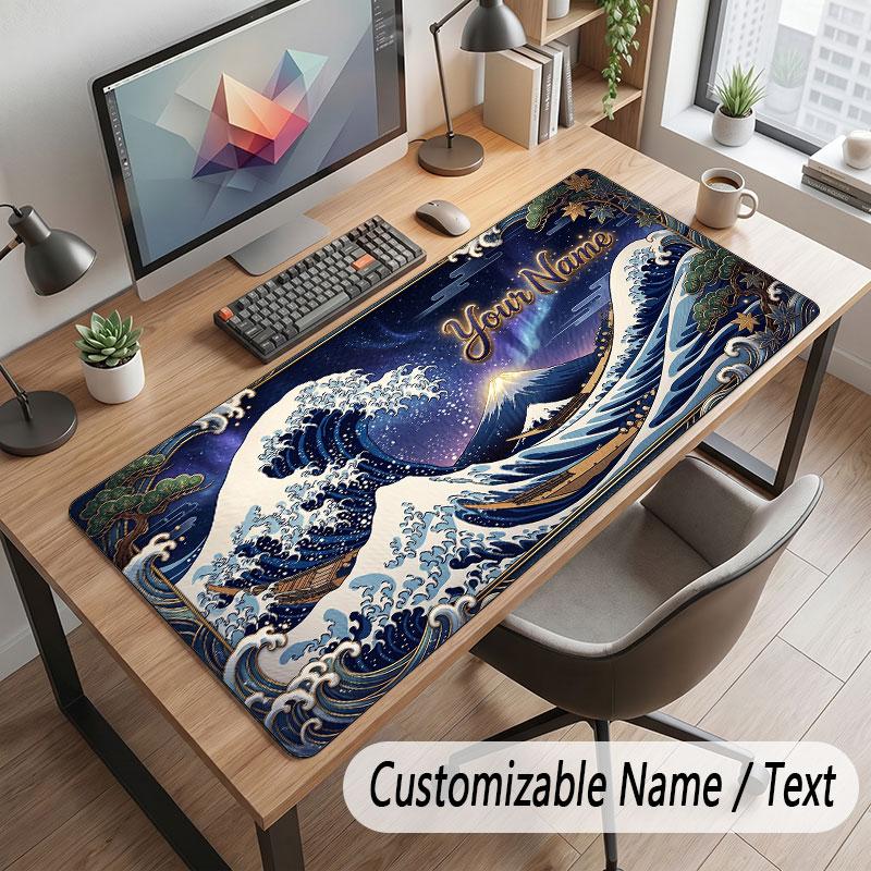 Octopus Sea Life Theme Customized Mouse Pad Personalized Print Name Text Desk Mat For Home Office Table Decor