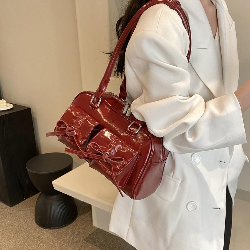 Стильные сумки через плечо для женщин, однотонная большая вместительная мини-сумка Boston Underarm, роскошная дизайнерская сумка