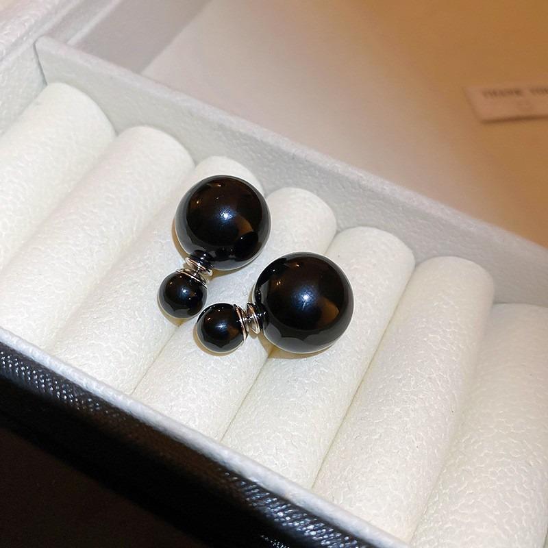 Геометрические серьги-пусеты из серебряной иглы и черного кристалла, нишевые универсальные серьги, темпераментные, легкая роскошь, премиальные серьги