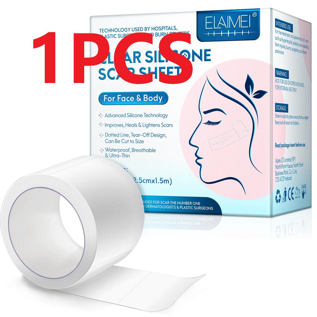 1/2 рулона невидимых силиконовых пластырей от шрамов, 2,5 см x 150 см, самоклеящаяся лента-заплатка от шрамов, многоразовая и эффективная полоска для ухода за кожей