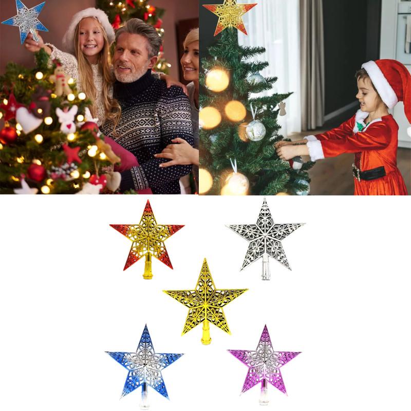 Рождественский Топпер Дерева Полые Звезды Украшения Вечеринка Домашнее Украшение Подарок