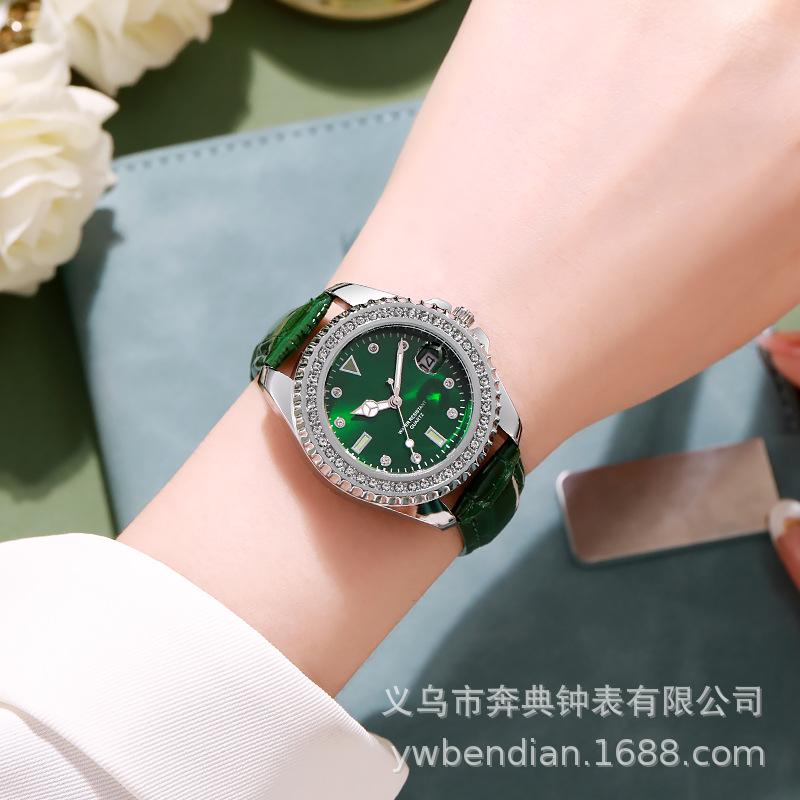Маленькие зеленые часы женские часы с бриллиантами кварцевые женские часы легкие роскошные высококачественные водонепроницаемые часы с бриллиантами