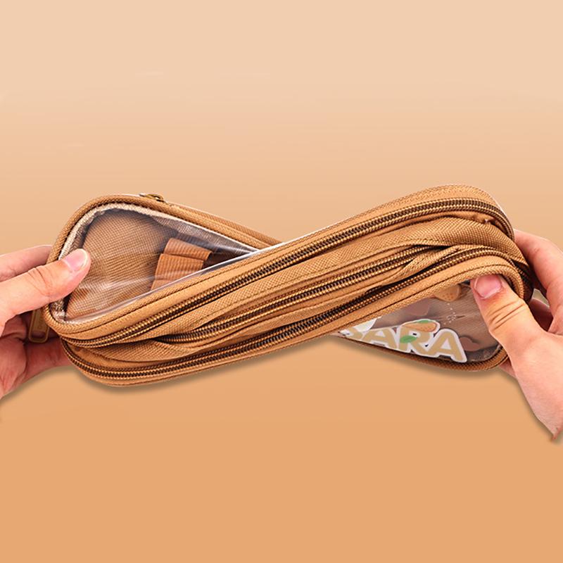 Пенал Капибара Мультяшный Прозрачный Пенал большой вместимости Студенты Дети Многослойный Пенал Сумка для хранения