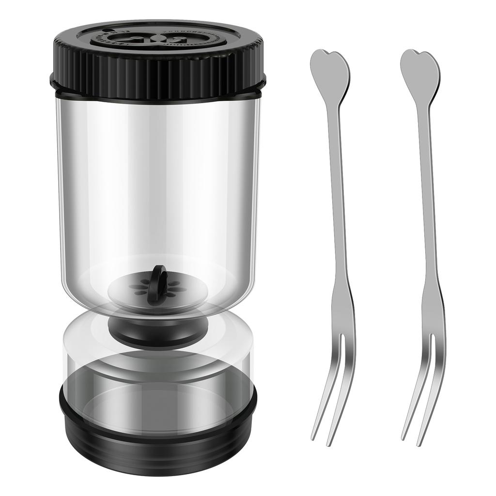 Glass/Plastic Pickle Jar with Forks Dry Wet Dispenser Reusable Pickle and Olives Hourglass Jar Cucumber Container for Kitchen