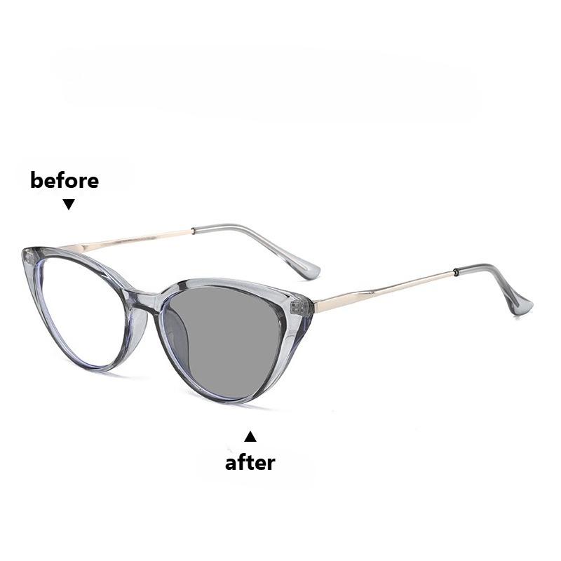 Фотохромные очки для близорукости с защитой от синего света для женщин и мужчин, стильные очки «кошачий глаз», меняющие цвет на улице, для близоркости, с защитой от УФ-лучей