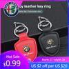 For Alfa Romeo 2026 Hot Sticker Leather Car Keychain Logo Styling Key Chain Rings Auto Accessorie For Alfa Romeo 4C 159 166 Spid