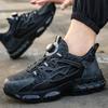 Fashion Rotating Button Safety Shoes Men Steel Toe Sneaker Air Cushion Work Shoes Breathable Non-slip Work Safety Boots Protective Shoes