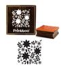 Printtoo Card Making Floral Leaf Pattern Wooden Rubber Stamp Square Stamps-2 X 2