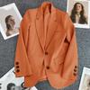 Four Seasons Women's Khaki Suit Jacket Spring Autumn CollectionElegant High-End Street Style for The Leisure Season