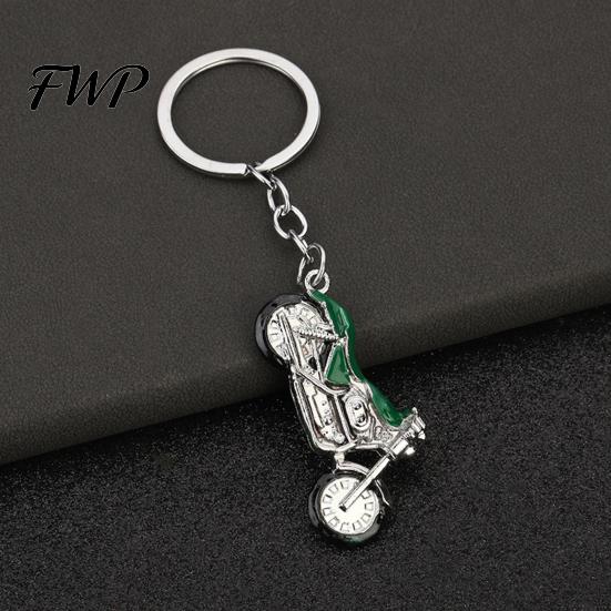 Decorative Keychain Motorcycle Alloy Rhinestone Metal Key Ring Multiple Durable Colors Cool Car Accessories for Men Women Lightweight