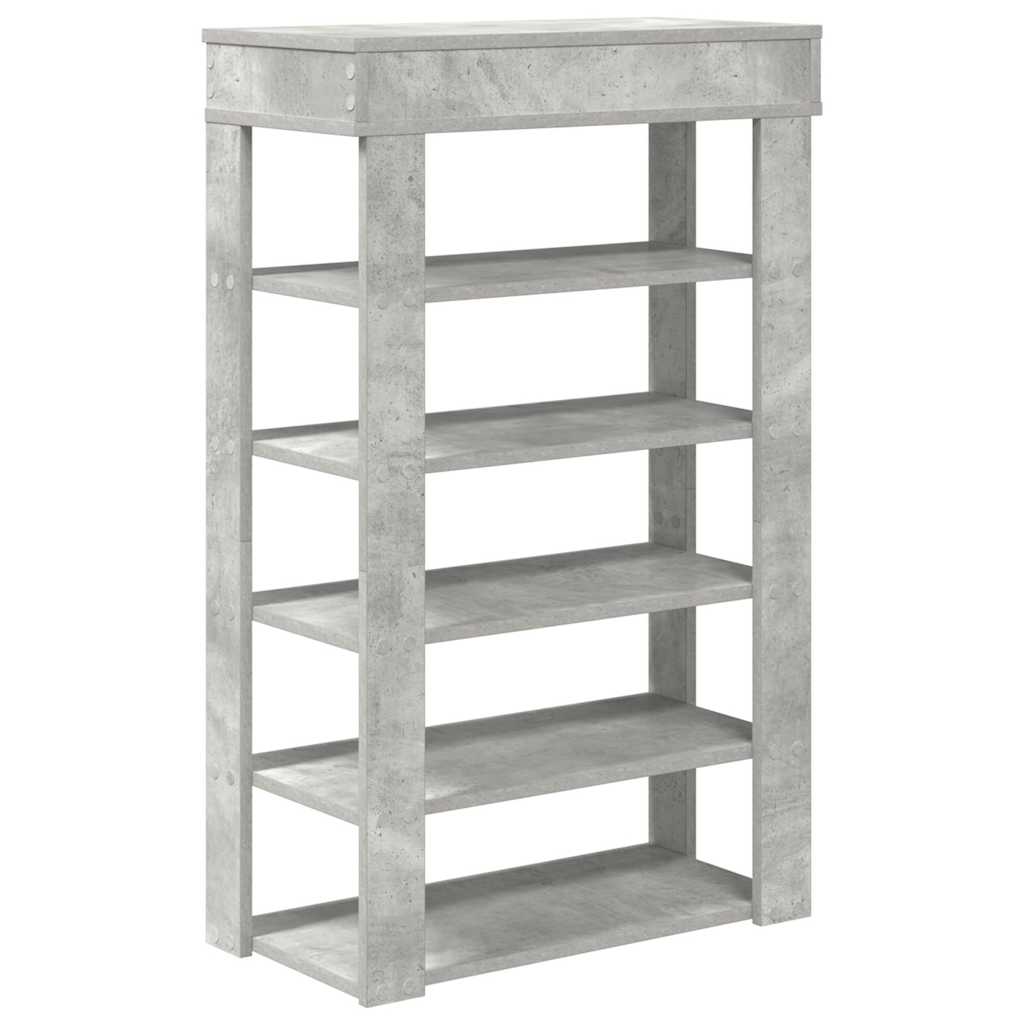 Shoe Rack Concrete Grey 60 x 30 x 98 cm Particleboard