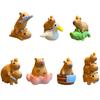 Cartoon Capybara Model Figure Cute Cartoon Figure Model Car Decorations Capybara Resin Ornaments