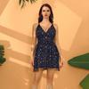V-neck Halter Dress Sexy Sparkling Star Sequin Dress Backless Nightclub Dress