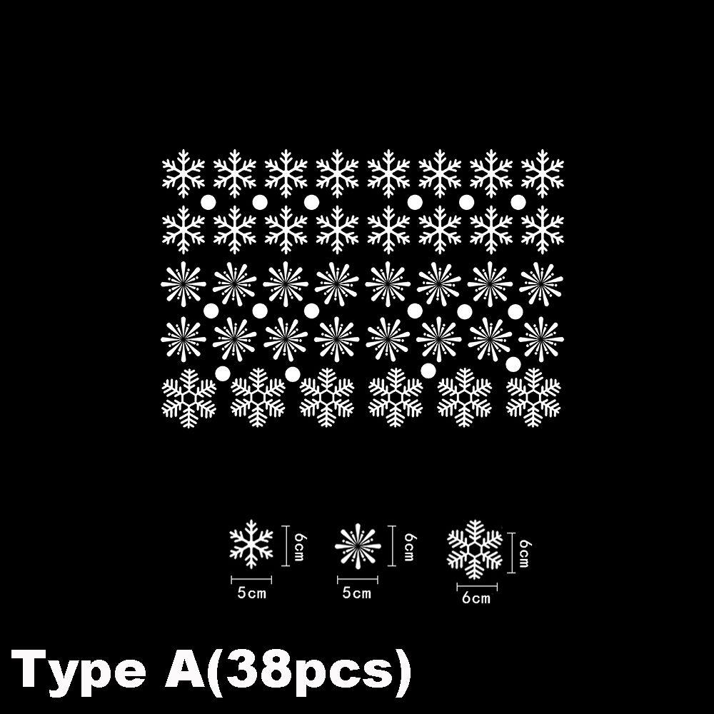 Home Decoration Featival Ornament Happy New Year Wall Art Christmas Snowflake Sticker Snow Decals