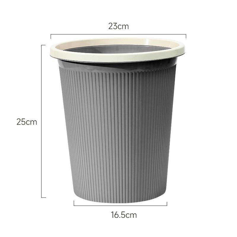 Large Capacity Plastic Trash Can Home Kitchen Living Room Bedroom Bathroom Office Use Round Shape