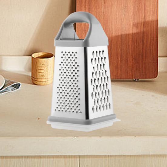 Терка для сыра с контейнером, коробчатая терка из нержавеющей стали для овощей, имбиря, картофеля, профессиональная ручная терка с 4 сторонами