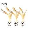 1 Pc/3 Pcs Interactive Feather Ball Toy Mini Bouncy Basketball Soccer Baseball with Feather Pet Training Catcher Toy for Indoor Cats