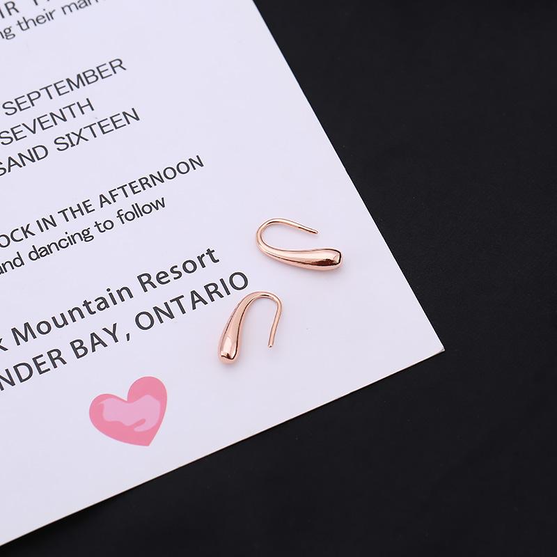 ANENJERY Индивидуальные серьги с каплями воды, серебряные серьги из розового золота, серебряные маленькие милые серьги для женщин и девочек, подарки S-E1160