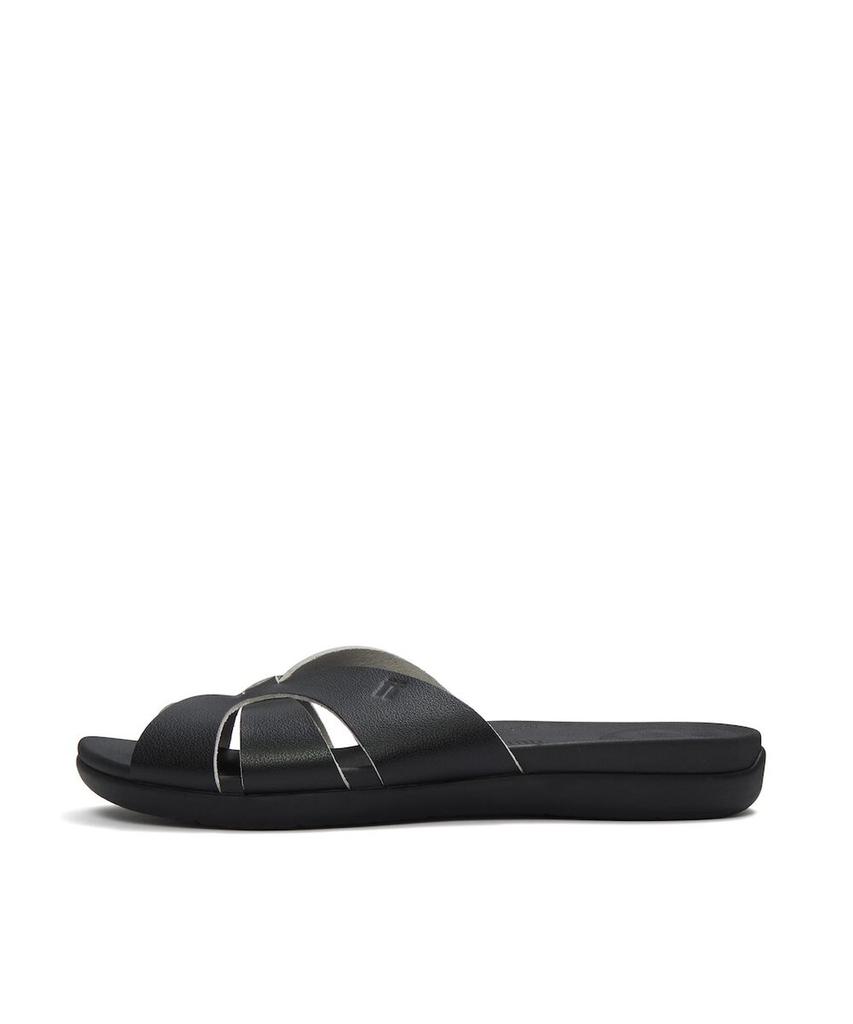 Женские шлепанцы Fitflop Soleil с водонепроницаемым плетеным кожаным верхом - Черные (Ft64K2D265)