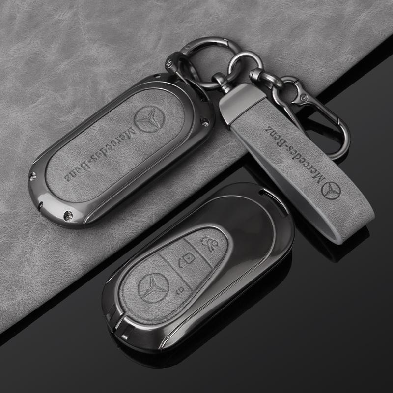 New 2025 Zinc Alloy Leather Car Key Case Cover Bag For Mercedes Benz A C E S G Class W177 W205 W213 X167 W222 CLA GLE GLB GLS AM