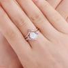 New European and American rose gold pair of rings with water drop opal stones Bow-shaped couple rings for women