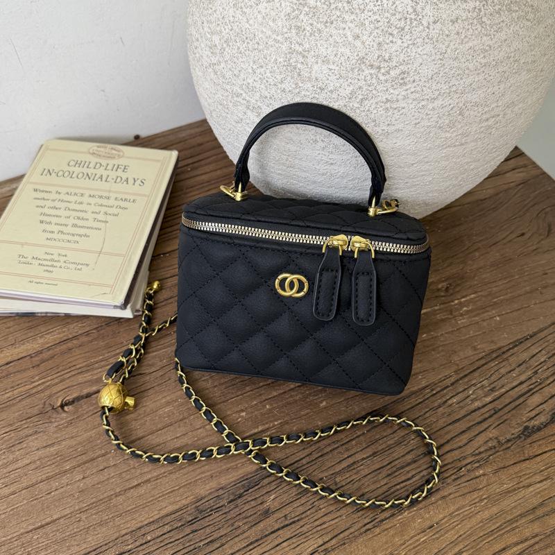 Женская модная сумка-клатч с цепочкой и ромбовидным узором 2025 года - Универсальная сумка-коробка для ношения на плече или через плечо