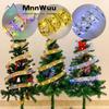LED Ribbon Lights Christmas Decoration Christmas Tree Ornaments DIY Lace Bows String Lights Navidad Home Decors New Year 2023