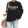 Women's Casual Fashion Round Neck Long Sleeve  Printed Sweatshirt