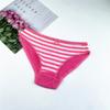 6 Pieces Women Cute Stripe Cotton Panties Comfort Sexy Underwear Panties Lovely Bow Female Underpants