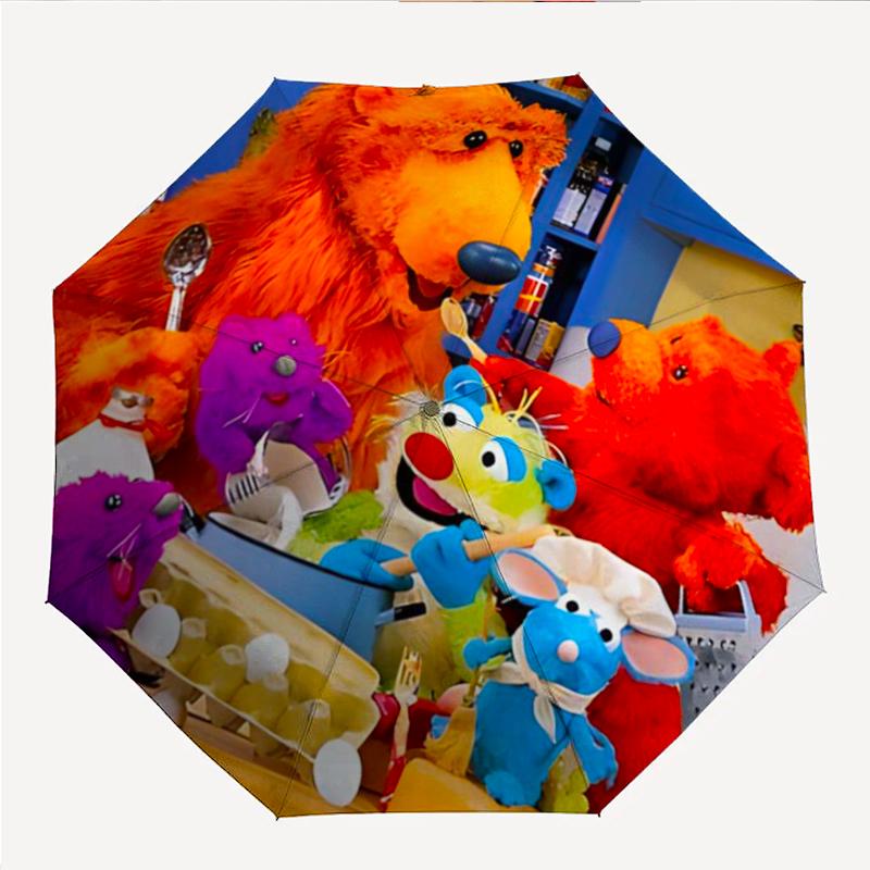 Bear in the Blue House Fashionable Automatic Opening/Closing Folding Umbrella. Portable and Foldable, Ideal for Gift, Travel, and Daily Use.