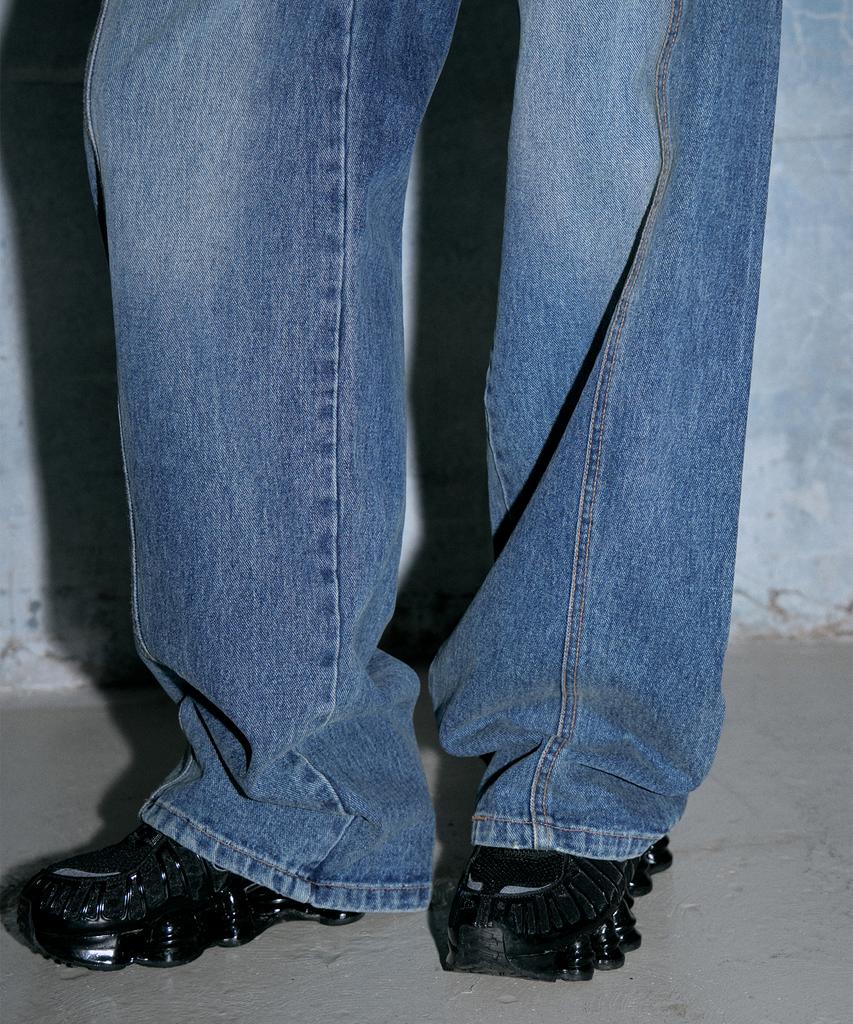 WAARFORWOMAN W1119 Cutout Denim Pants_Medium Blue