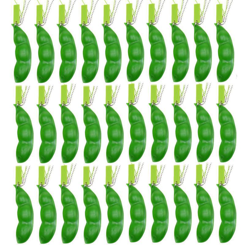 10/30/50 ШТ. Игрушки-антистресс Горошек Фасоль Для Тревожности СДВГ Нажималки Снятие Стресса Сжималки Кавайный Брелок Сувениры на Вечеринку Дети Взрослые