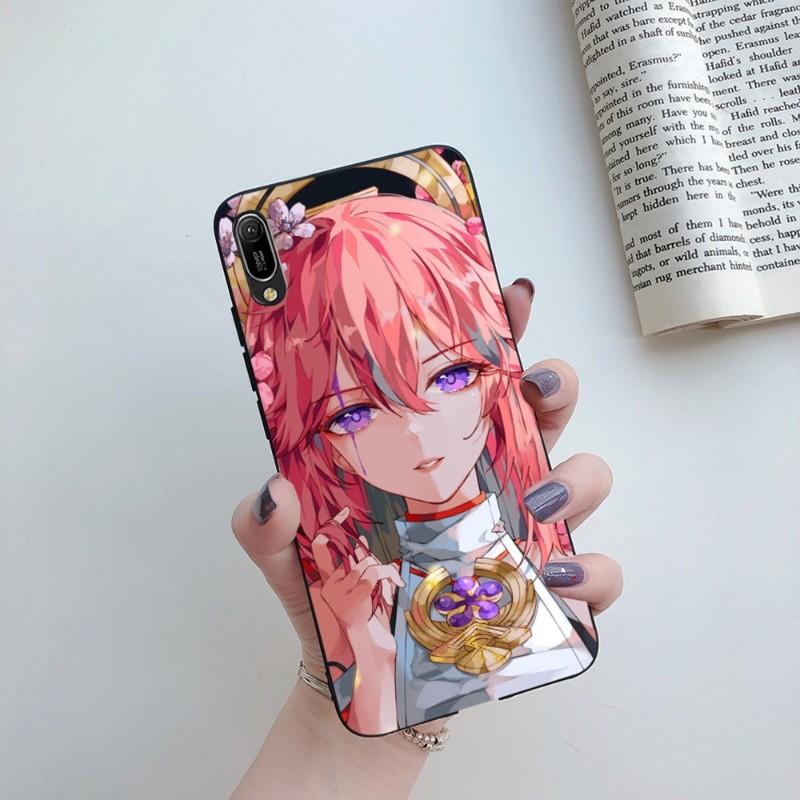 Чехол для телефона Genshin Impact Yae Miko для Huawei Mate 40 30 20 10 Pro Lite Nova 9 8 5T Y7p Y7, мягкий черный чехол для телефона