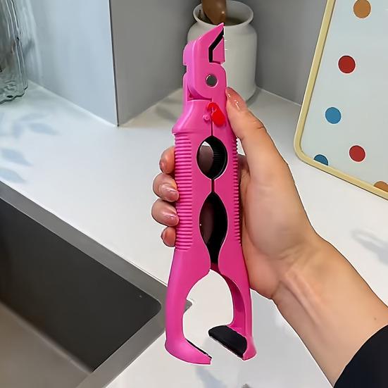 Зажим для миски против ожогов 3-в-1, термостойкие кухонные щипцы со встроенной открывалкой для банок, многоугольные щипцы-захват для горячей тарелки