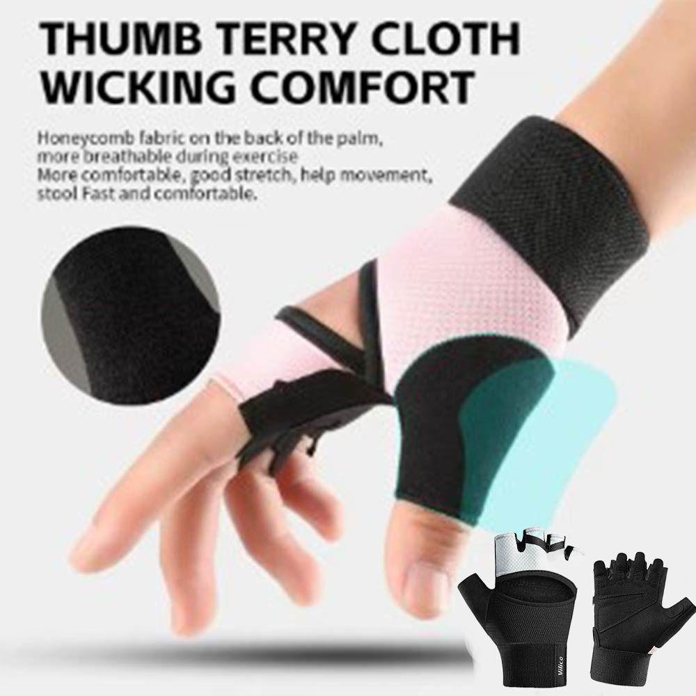1Pair Half Finger Cycling Fingerless Gloves Anti-Slip Sport Riding Gloves Fishing Gloves  Women Men