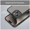 For iPhone 15 Case Drop Proof Airbags Frosted Translucent PC+TPU Phone Back Cover