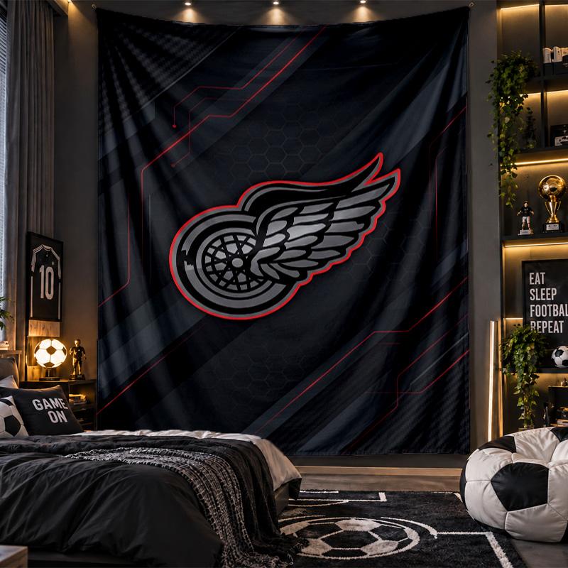 Wall Hanging Tapestry Detroit Red Wings Print Cloth for Living Room Bedroom Home Decor