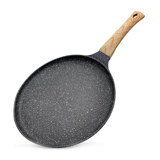 Granite Tortilla Pan Non-Stick Frying Pan for Pancakes Dumplings High Temperature Resistant Skillet Flat Pan